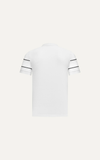  POLO NAM 8887-SLIM FIT TRẮNG 2 SỌC NGỰC ĐEN 