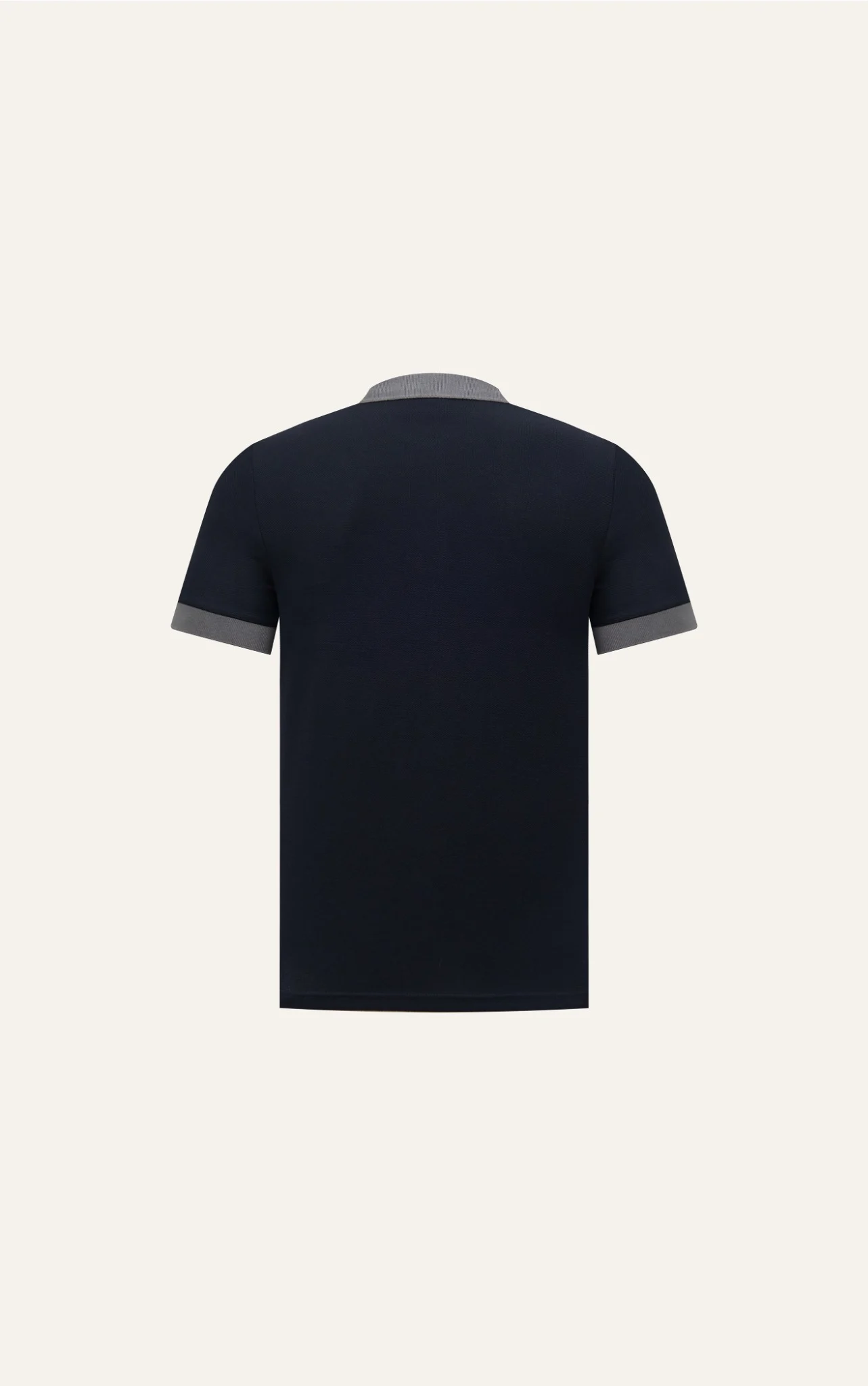  POLO NAM 8899-SLIM FIT ĐEN CỔ XÁM CHÌ 