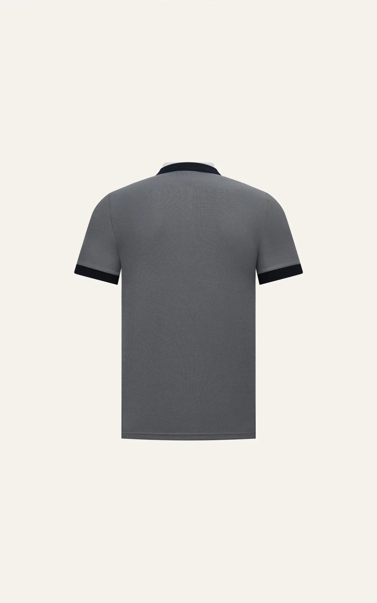  POLO NAM 8899-SLIM FIT XÁM CHÌ CỔ ĐEN 