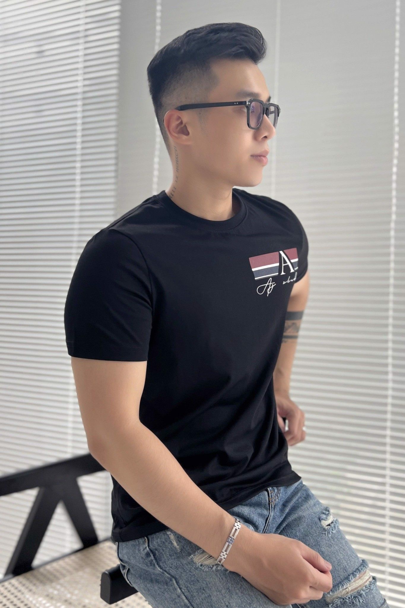  ÁO THUN NAM B147-ĐEN 