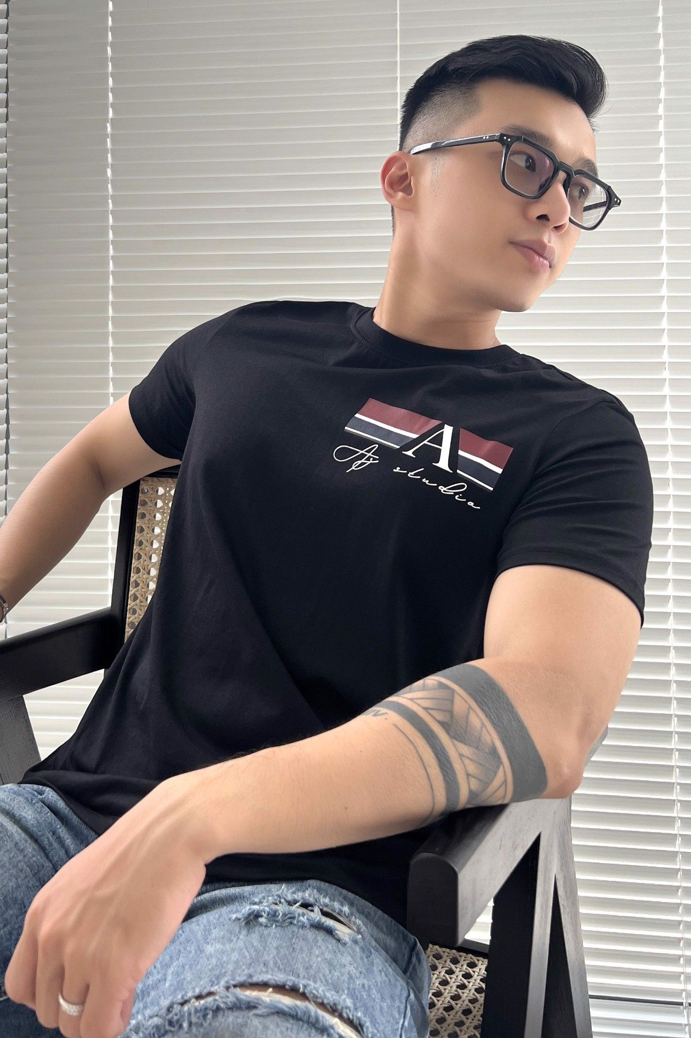  ÁO THUN NAM B147-ĐEN 