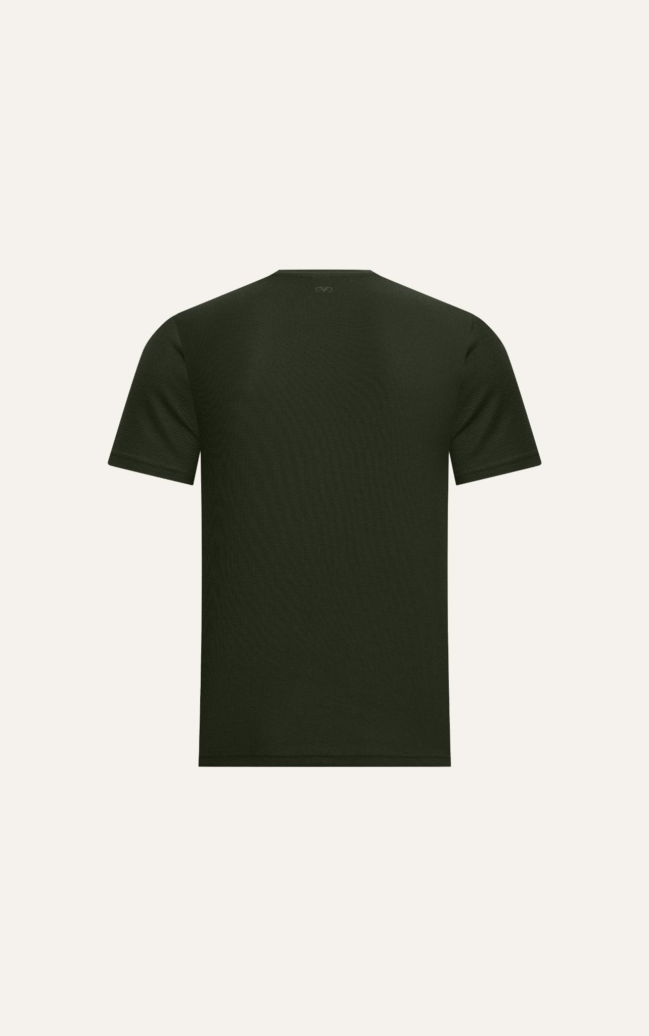  ÁO THUN NAM T663-REGULAR FIT RÊU ĐẬM CÓ TÚI 