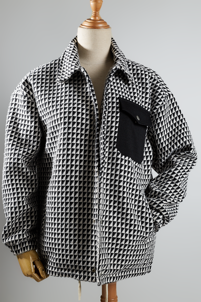  KHOÁC NAM NỮ B666-TRẮNG ĐEN 