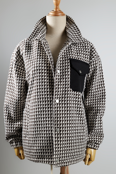  KHOÁC NAM NỮ B666-TRẮNG NÂU 