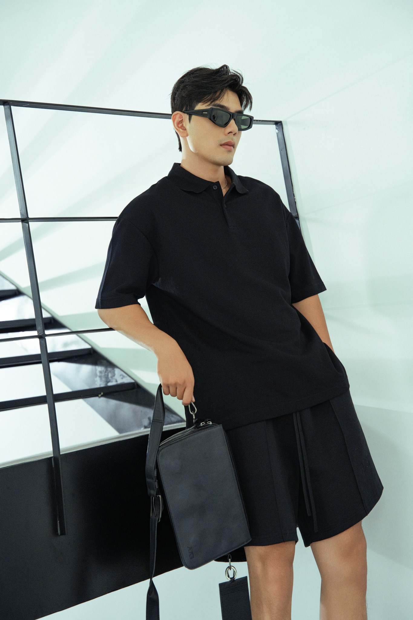  POLO NAM FORM RỘNG S001-ĐEN 