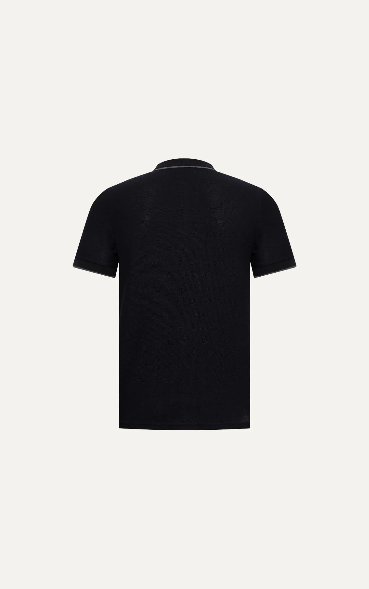  POLO NAM 8875-ĐEN CHỈ XÁM CỔ 