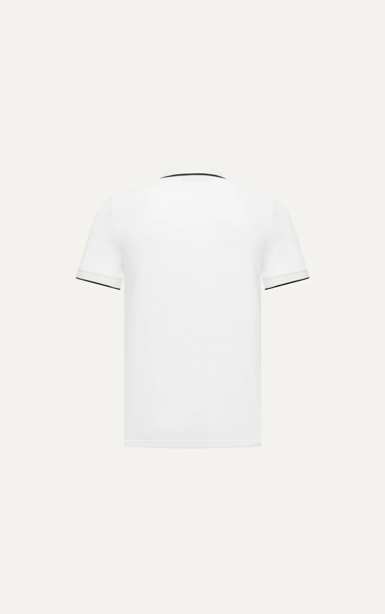  POLO NAM 8875-TRẮNG CHỈ ĐEN CỔ 