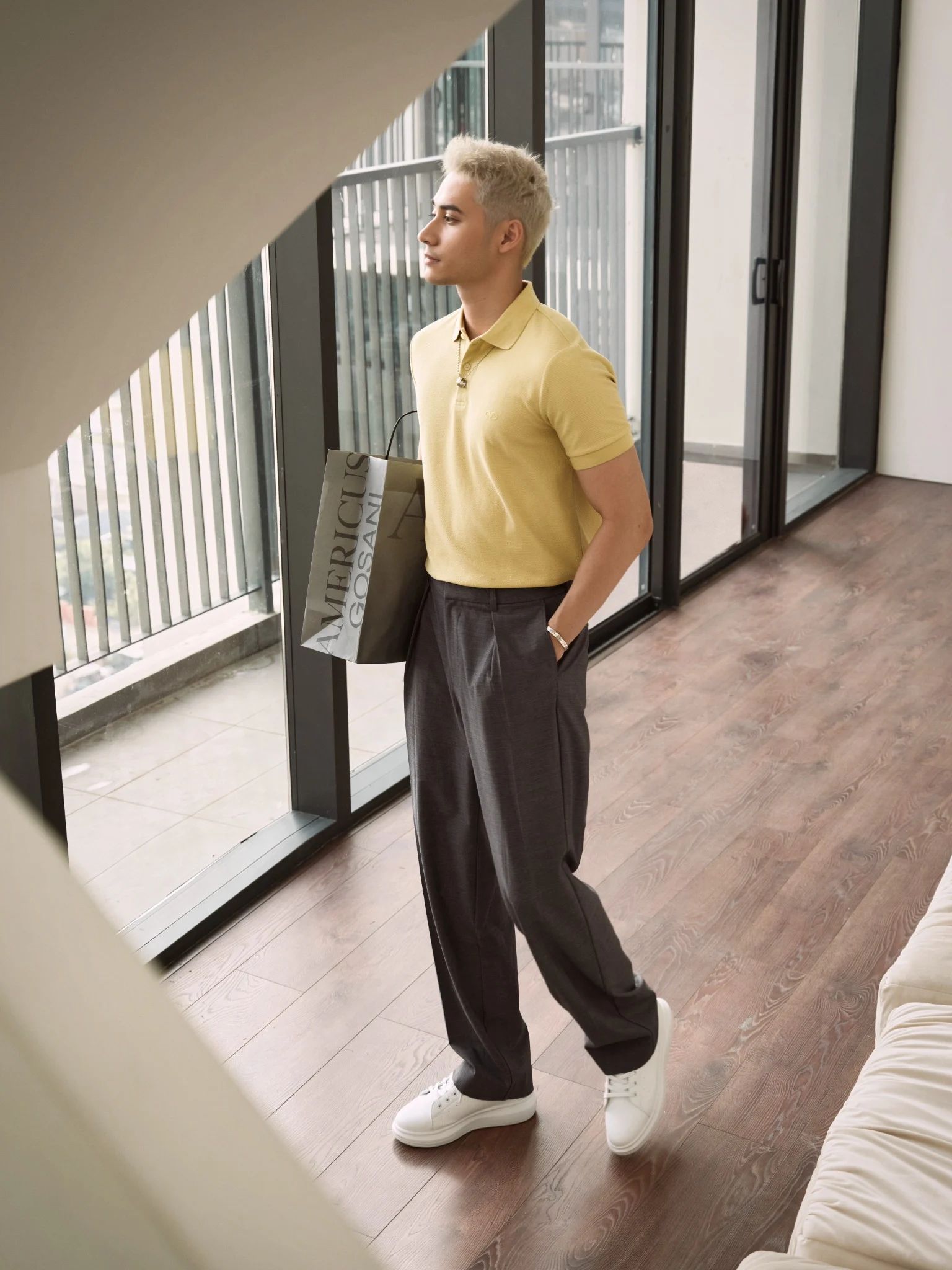  POLO NAM 3302-VÀNG BƠ 004Y 