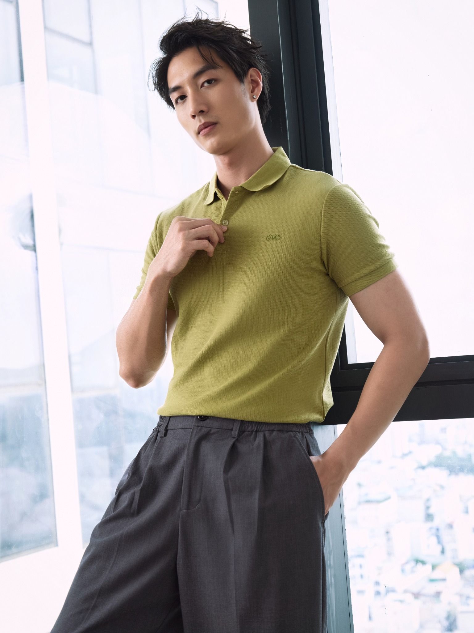  POLO NAM 3302-XANH BƠ 673 