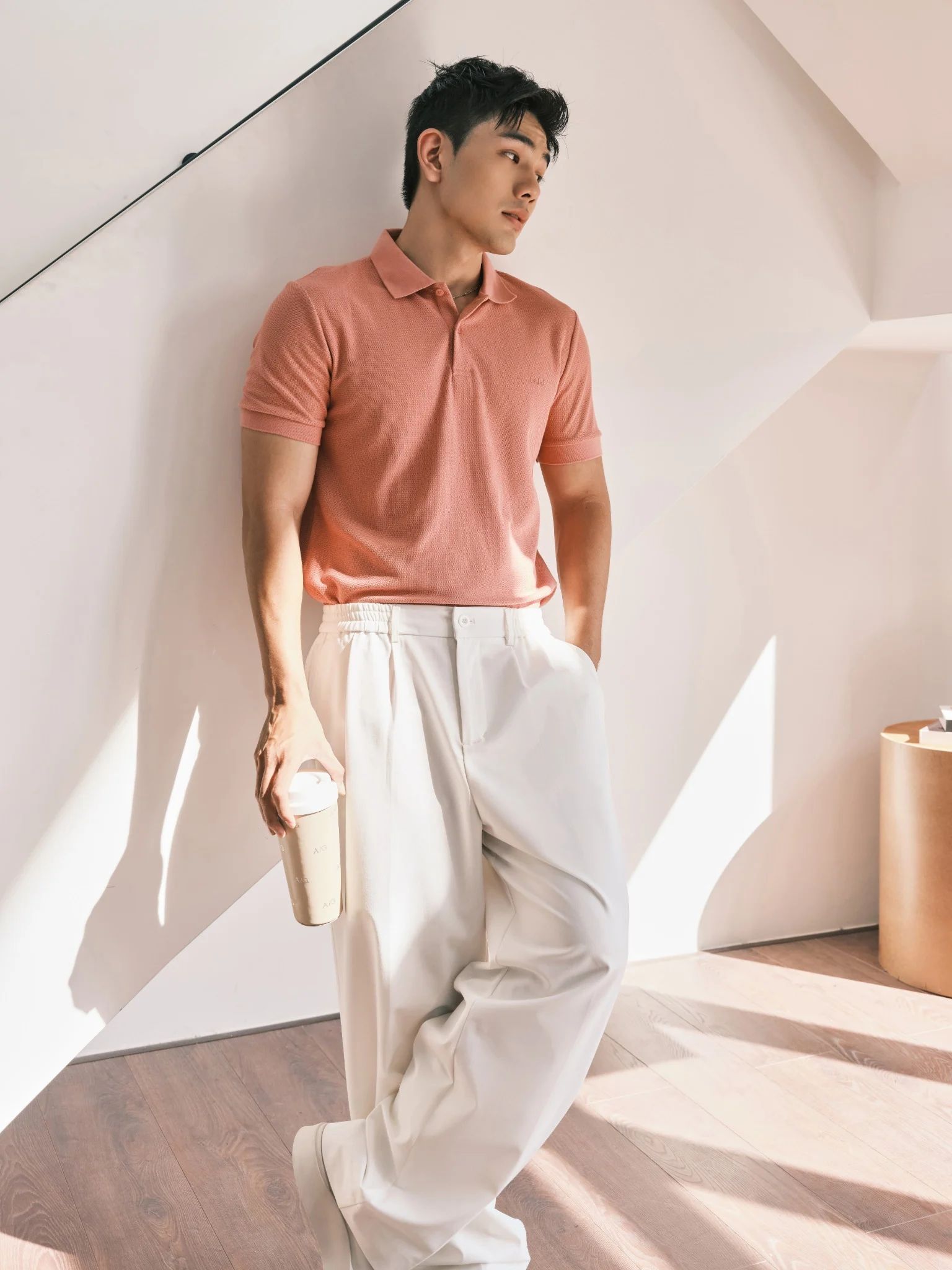  POLO NAM 3302-HỒNG DÂU 0853 