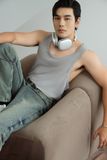  ÁO THUN NAM HI081-LOOSE FIT TANK TOP XÁM CHÌ 