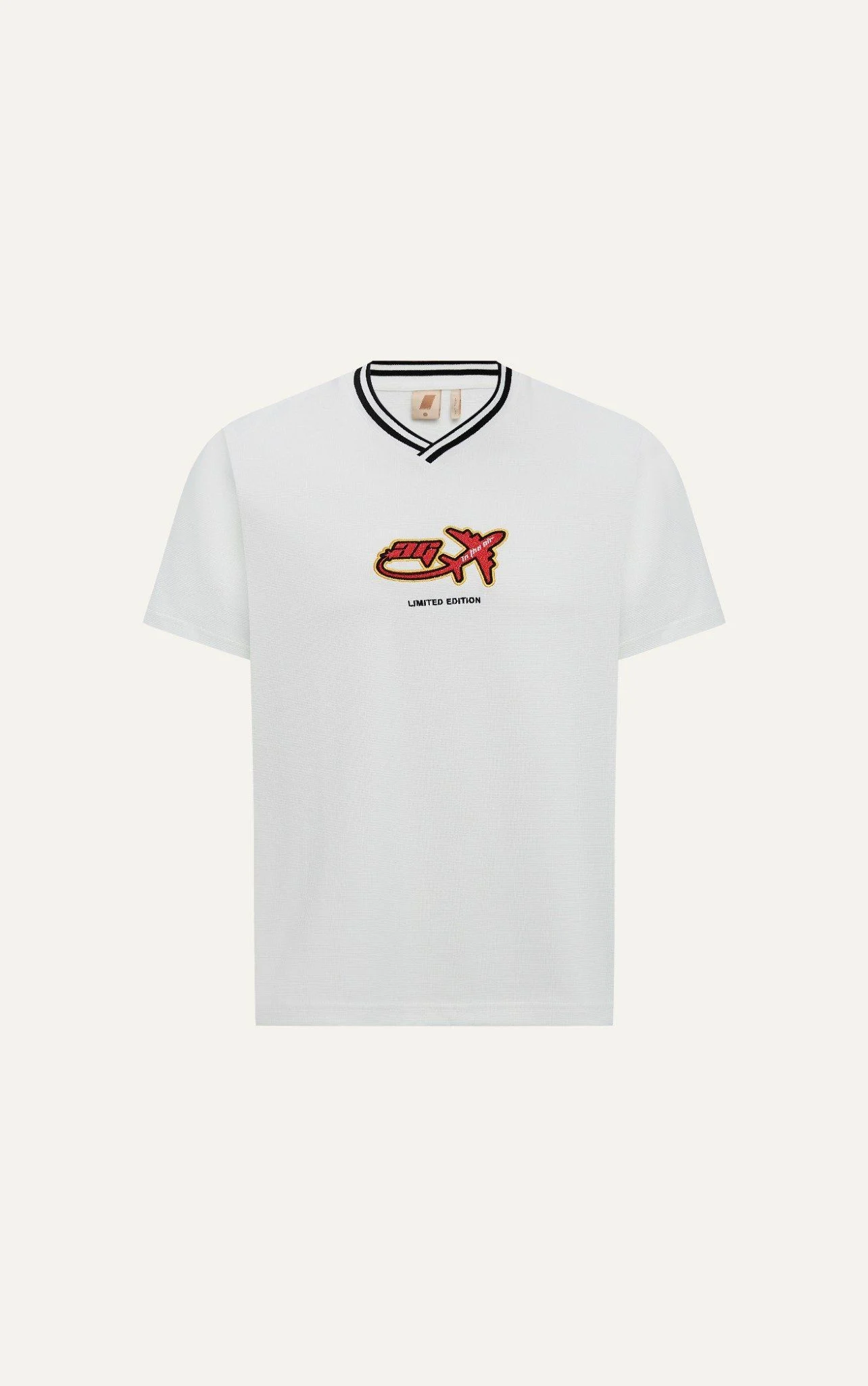  ÁO THUN NAM CỔ TIM HT04-LOOSE FIT TRẮNG 