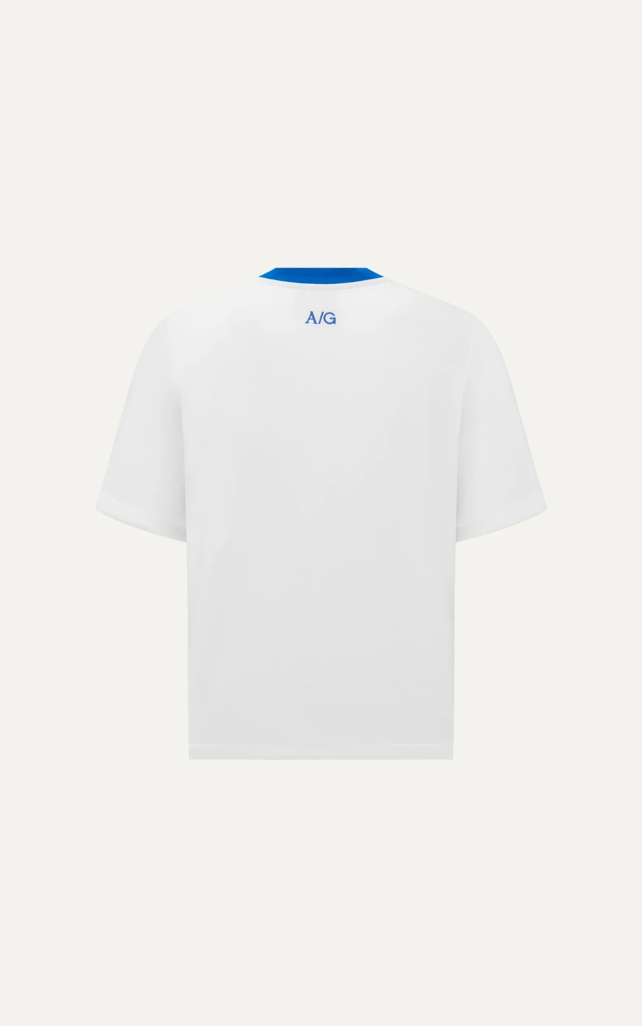  ÁO THUN NAM CỔ TIM HT06-LOOSE FIT TRẮNG IN XANH 