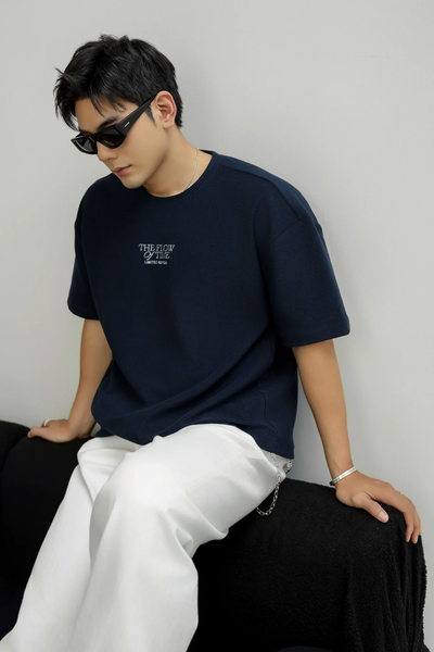  ÁO THUN NAM HT07-LOOSE FIT XANH ĐEN 