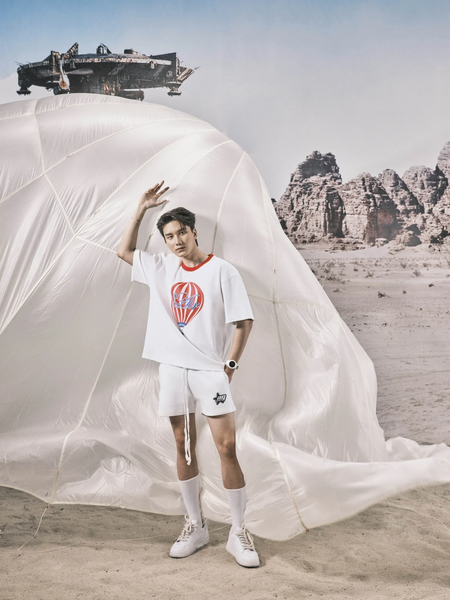  ÁO THUN NAM HT09-LOOSE FIT TRẮNG IN ĐỎ 