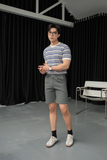  SHORT NAM L513 XẾP PLI-REGULAR FIT XÁM NÂU G 