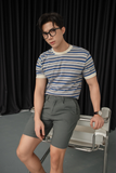  SHORT NAM L513 XẾP PLI-REGULAR FIT XÁM NÂU G 