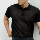  POLO NAM DỆT KIM N712-REGULAR FIT ĐEN 