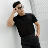  POLO NAM DỆT KIM N712-REGULAR FIT ĐEN 