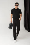  POLO NAM DỆT KIM N717-REGULAR FIT ĐEN 