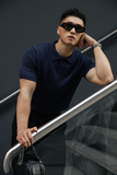  POLO NAM DỆT KIM N717-REGULAR FIT XANH ĐEN 