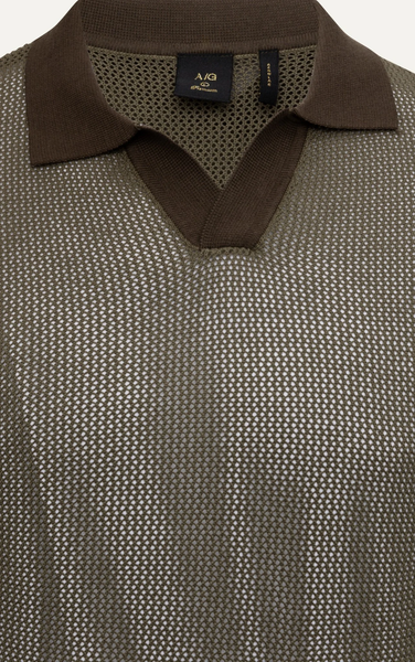  POLO NAM DỆT KIM N725-REGULAR FIT RÊU CỔ RÊU 