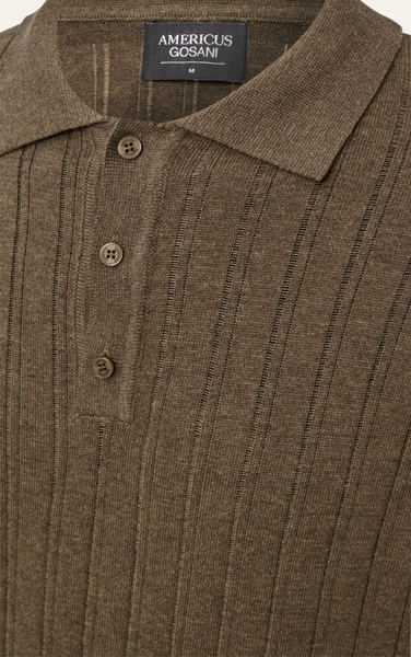  POLO NAM DỆT KIM N727-REGULAR FIT NÂU 