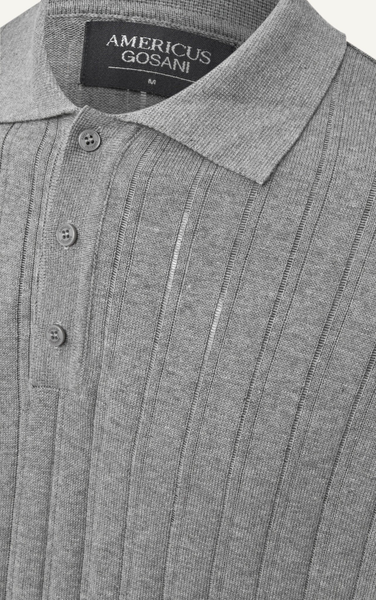  POLO NAM DỆT KIM N727-REGULAR FIT XÁM ĐẬM 