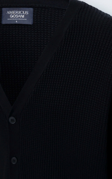  KHOÁC NAM DỆT KIM N733-REGULAR FIT ĐEN 