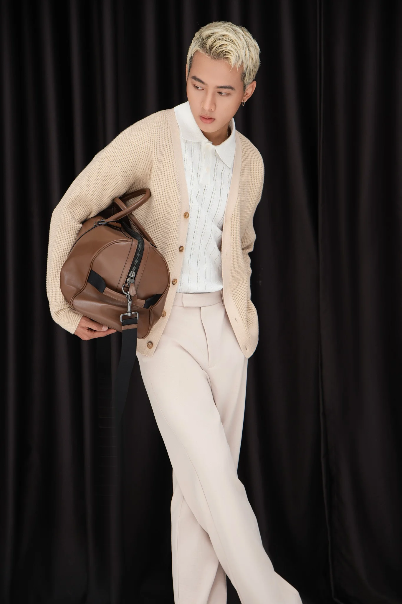  KHOÁC NAM DỆT KIM N733-REGULAR FIT NÂU 