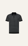  POLO NAM DỆT KIM N735-REGULAR FIT ĐEN TRẮNG 
