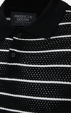  POLO NAM DỆT KIM N735-REGULAR FIT ĐEN TRẮNG 