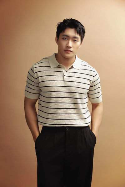  POLO NAM DỆT KIM N735-REGULAR FIT KEM ĐEN 