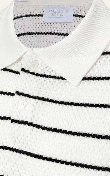  POLO NAM DỆT KIM N735-REGULAR FIT TRẮNG ĐEN 