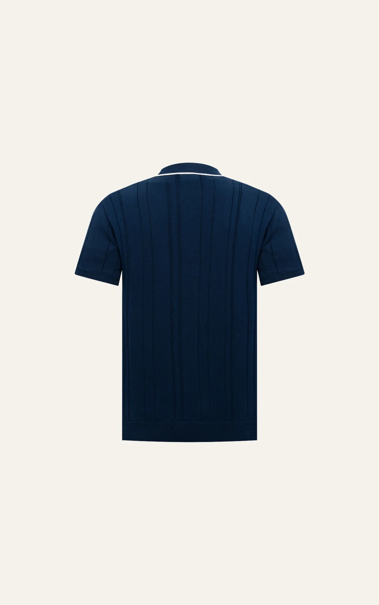  POLO NAM DỆT KIM N737-REGULAR FIT XANH ĐEN CỔ VIỀN TRẮNG 