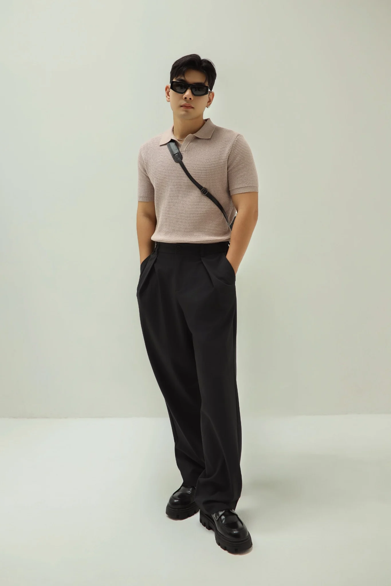  POLO NAM DỆT KIM N739-REGULAR FIT HỒNG 