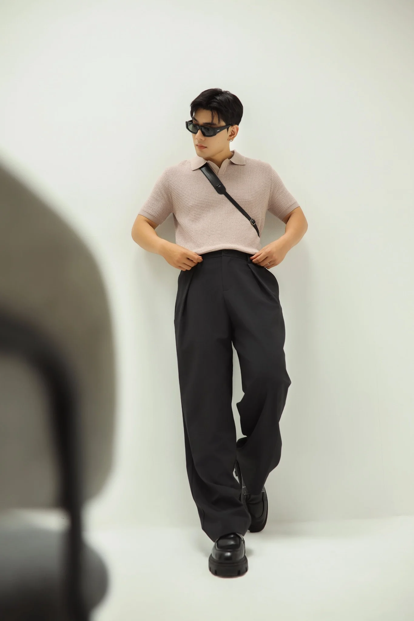  POLO NAM DỆT KIM N739-REGULAR FIT HỒNG 