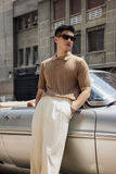  POLO NAM DỆT KIM N741-REGULAR FIT NÂU 