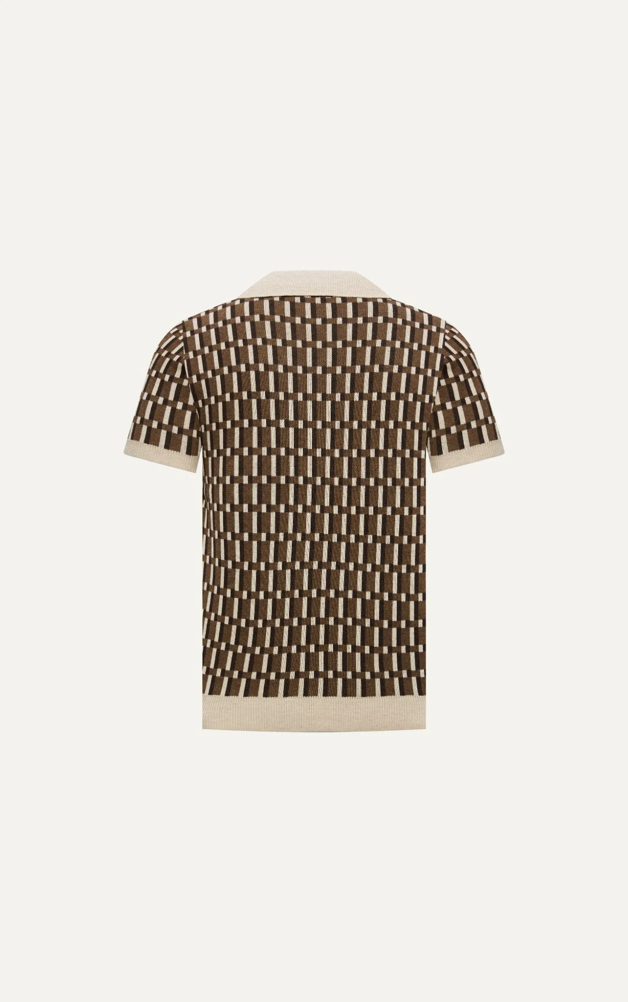  POLO NAM DỆT KIM N749-REGULAR FIT NÂU KEM 