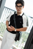  POLO NAM PP003-REGULAR FIT ĐEN VAI XÁM 