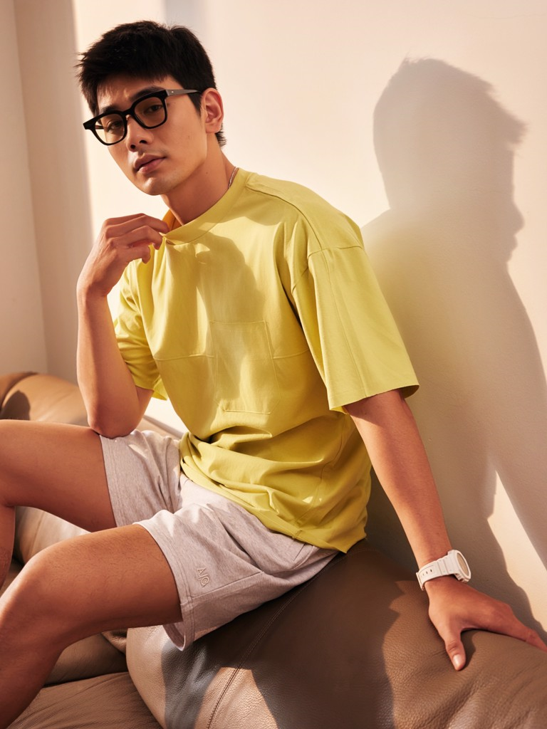  ÁO THUN NAM T681-XANH BƠ 