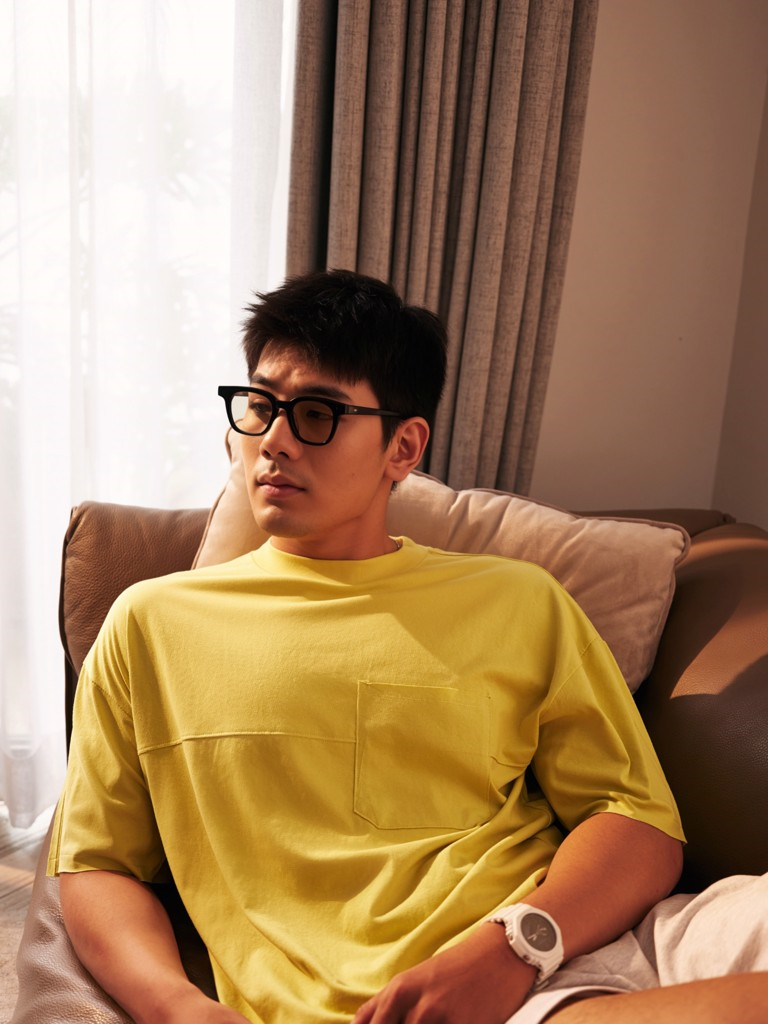  ÁO THUN NAM T681-XANH BƠ 