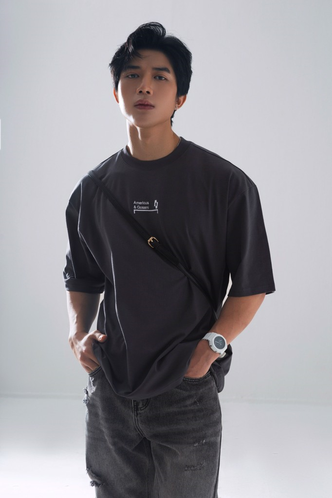  ÁO THUN NAM T689-XÁM CHÌ 