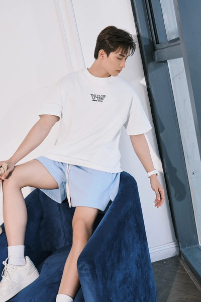  ÁO THUN NAM T722-LOOSE FIT TRẮNG 