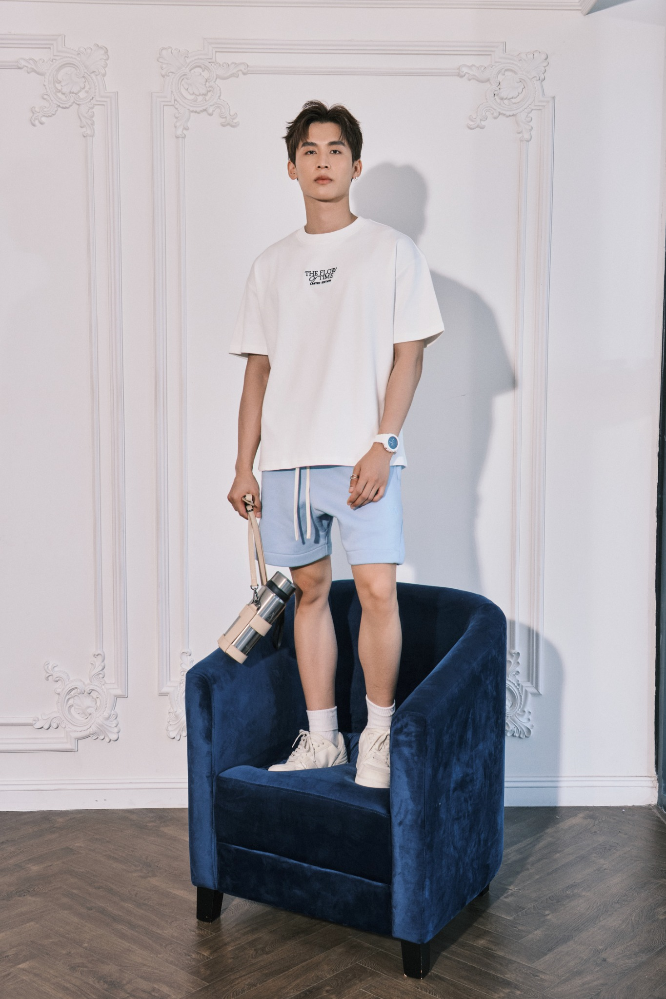  ÁO THUN NAM T722-LOOSE FIT TRẮNG 