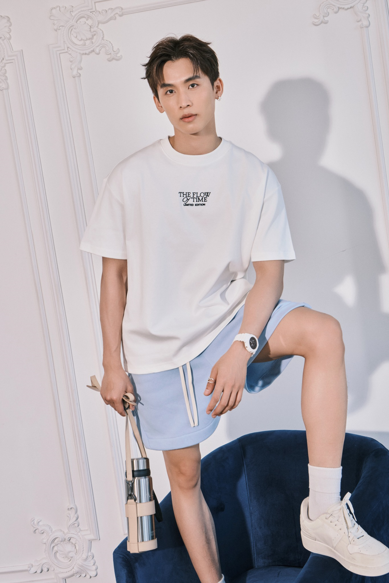  ÁO THUN NAM T722-LOOSE FIT TRẮNG 