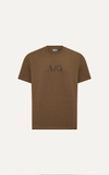  ÁO THUN NAM T738-LOOSE FIT NÂU BR IN AG 
