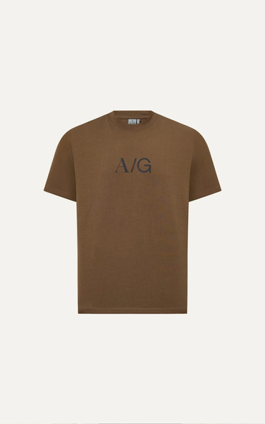  ÁO THUN NAM T738-LOOSE FIT NÂU BR IN AG 