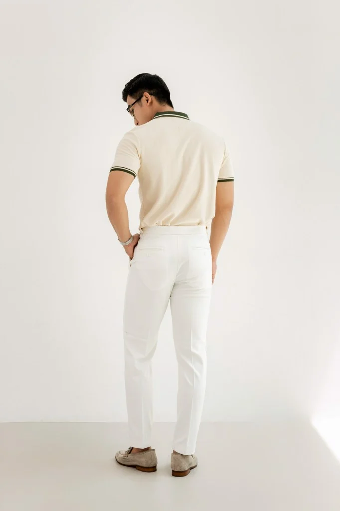  POLO NAM T8042-KEM VIỀN RÊU 