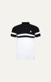  POLO NAM T8060-SLIM FIT ĐEN PHỐI TRẮNG 